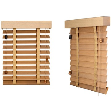Żaluzje Poziome DREWNIANE 50mm na Wymiar 80x210