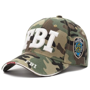 CZAPKA Z DASZKIEM FBI DAMSKA BEJSBOLÓWKA MORO
