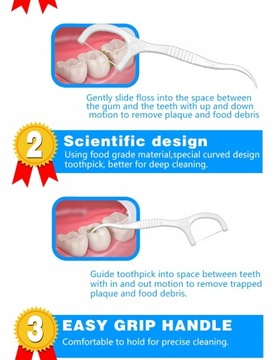 Белая зубная нить в индивидуальной упаковке