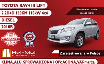Toyota RAV4 III MPV Facelifting 2.2 D-4D 150KM 2010 Toyota RAV4 III LIFT 2.2D4D 4x4 150KM, 2010R Zarejestrowana w Polsce, VAT-, zdjęcie 2