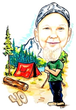 Карикатура с фото a3 - 1 человек против страданий для бесплатной годовщины свадьбы