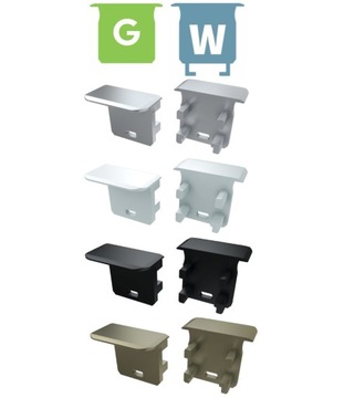 ZAŚLEPKA DO PROFILU G/W SZARA CZARNA BIAŁA INOX