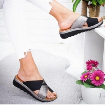 Women'S Slippers Summer Mixed Color Shoes Wedges L