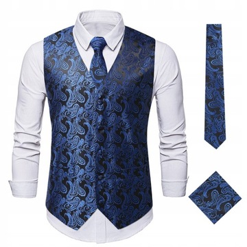 Męski Tank Top Krawat chusteczki Zestaw