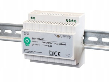 ZASILACZ LED NA SZYNĘ DIN POS 8,3A 100W 12V