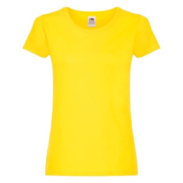 T-shirt damski okrągły dekolt Fruit of the Loom ORIGINAL rozmiar L żółty