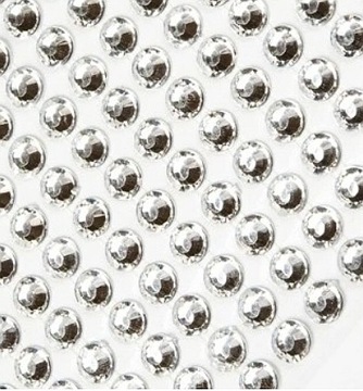 Kryształki samoprzylepn 10mm Dżety perełki SREBRNE