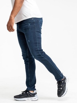 SPODNIE JEANSOWE SLIM MĘSKIE NIEBIESKIE DENIM 31