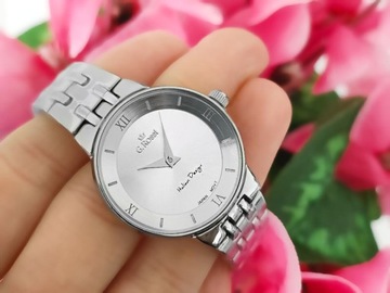 Srebrny KLASYCZNY zegarek damski na BRANSOLECIE elegancki prezent dla niej