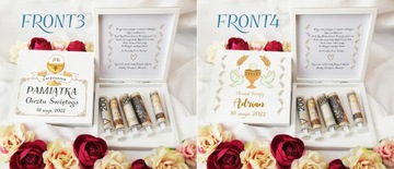 PAMIĄTKA CHRZTU ŚWIĘTEGO PUDEŁKO DREWNIANE NA PIENIĄDZE PREZENT CHRZEST