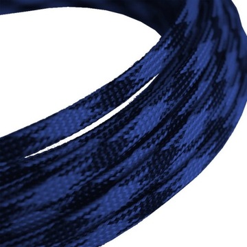 OPLOT POLIESTROWY 4MM/8MM CZARNO-NIEBIESKI 1m.
