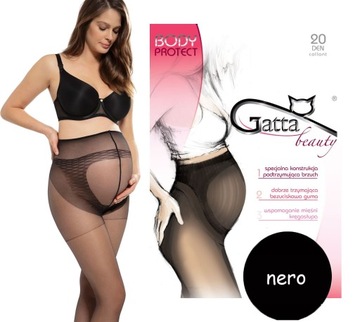 CIĄŻOWE rajstopy 20 den GATTA lycra Protect 20 NERO czarne # 3 M