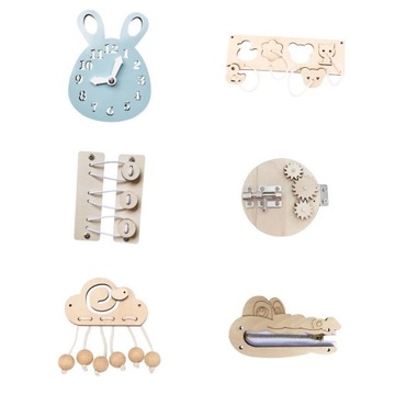 wkv-Montessori Busy Board Wooden Montessori B