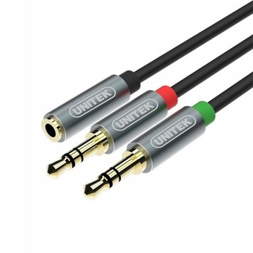 UTK ADAPTER 4-PIN 3,5mm-2x MINI JACK DO SŁUCHAWEK