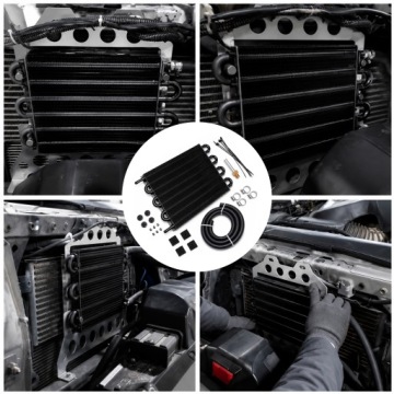 8-РЯДНЫЙ УНИВЕРСАЛЬНЫЙ МАСЛЯНЫЙ ОХЛАДИТЕЛЬ INTER COOLER DRYF AC, ЧЕРНЫЙ, КОМПЛЕКТ