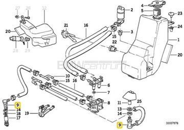 VENTIL VRATNÝ TRYSKY PŘÍVODU OSTŘIKOVAČE SVĚTLOMET BMW E32 E34 E38 Z3