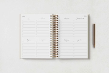 Ежедневник на 2024 год на спирали, А5 Calendar Make It Easy - PAPAYA
