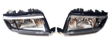 LAMPY REFLEKTORY CZARNE KOMPLET L+P SKODA FABIA I