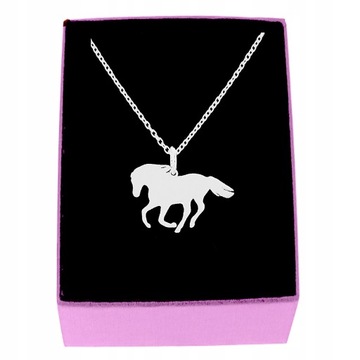 KONIK SREBRNY NASZYJNIK KOŃ MUSTANG SREBRO 925