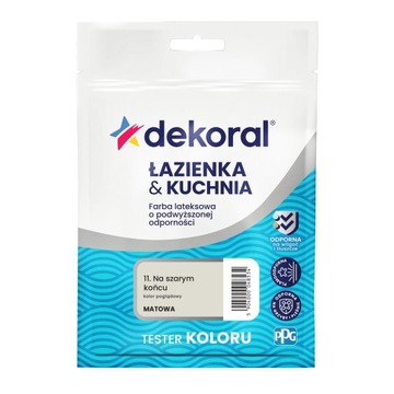 Tester próbnik farby Dekoral Łazienka&Kuchnia na szarym końcu 0,03L