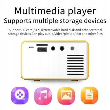 Мини светодиодный проектор T300 320x240 пикселей HDMI USB