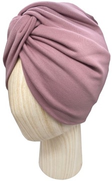 Czapka Turban Twist bawełniany Ciemny Brudny Róż