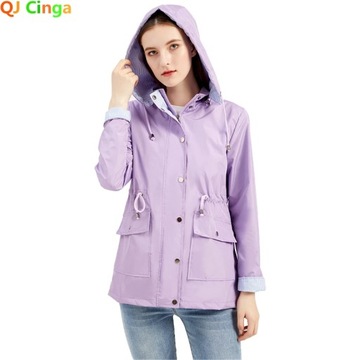 Purple Hooded Jacket for Spring 2023 Women's Offic