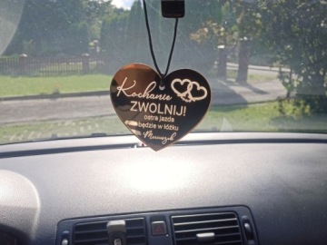 АВТОМОБИЛЬНЫЙ КУЛОН С ГРАВИНОЙ СЕРДЦЕ на зеркале