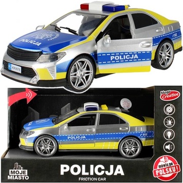 AUTO RADIOWÓZ POLICYJNY POLICJA MÓWI PO POLSKU