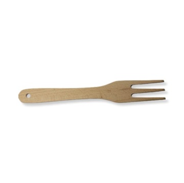 Widelec drewniany 3 zębny drewniany bukowy duży 28cm eko do patelni teflon.