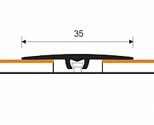 Полоса порога плоская 36мм ПВХ дуб 2Е, длина 2м