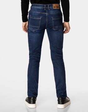 Spodnie Jeansowe Męskie Granatowe Texasy Dżinsy BIG MORE JEANS N27 W40 L32