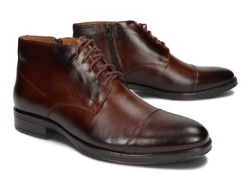 SZTYBLETY BUTY ZIMOWE POLSKIE SKÓRA 560 BRĄZOWY 41