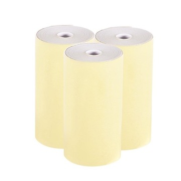 PAPIER TERMICZNY WKŁADY ROLKI DO MINI DRUKARKI APARAT DRUKUŚ ŻÓŁTY 3 szt