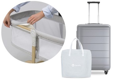 LIONELO Malin Grey Stone детская кроватка с функцией колыбели