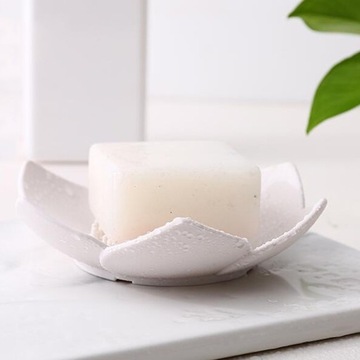 Белый стиль, 1 шт., мыльница с цветком для ванной комнаты, мыльница