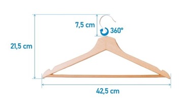 НАБОР ДЕРЕВЯННЫХ ВЕШАЛОК Hange 10 шт. STRONG