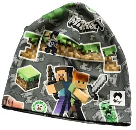 Czapka minecraft na szarym