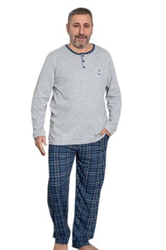 Пижама мужская, с длинными рукавами, 100% хлопок, 1 КЛАСС 5XL.