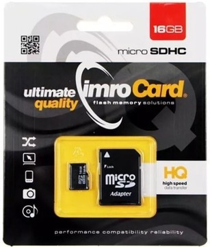 Karta microSD IMRO C10 U1 16 GB + adapter