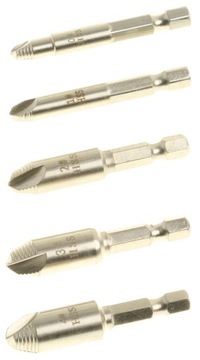 WYKRĘTAKI DO URWANYCH ZŁAMANYCH ŚRUB 5 szt. ZESTAW NAPRAWCZY DO ODKRĘCANIA