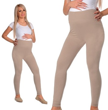 LEGGINSY CIĄŻOWE getry z panelem bawełna L/40