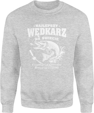 MĘSKA BLUZA PREZENT DLA WĘDKARZA R. XL NADRUK BEZ KAPTURA
