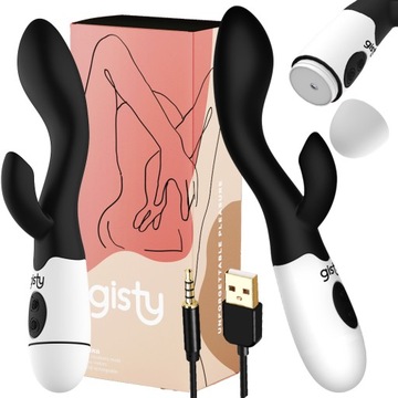 Wibrator damski Gisty Lisa z masażerem łechtaczki króliczek ładowany USB
