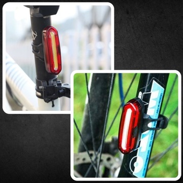 ЗАДНИЙ ВЕЛОСИПЕДНЫЙ ФОНАРЬ, ЗАРЯДНЫЙ, USB LED COB, КРАСНЫЙ, АККУМУЛЯТОРНЫЙ