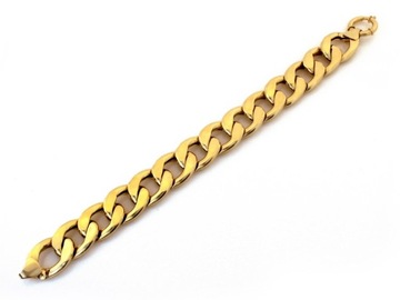 Złota bransoletka gruba 585 klasyczna masywna pancerka męska 22 cm prezent