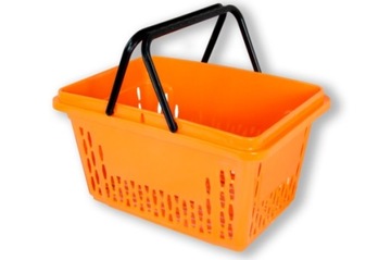 Корзина для покупок оранжевая пластик 28л.