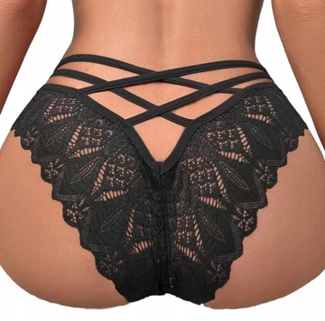 KORONKOWE MAJTKI DAMSKIE SEXY FIGI Z WIĄZANIEM