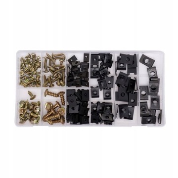 НАБОР ВИНТОВ И ШАЙБ ДЛЯ КУЗОВА 170 ШТ. ЗАЖИМЫ-ОРГАНИЗАТОРЫ РУЧКИ
