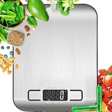 PRECYZYJNA WAGA KUCHENNA 10kg / 1g DOMOWA ELEKTRONICZNA TARA LCD + BATERIE